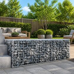Concise Gabion Basket with Cover 100x100x50 cm