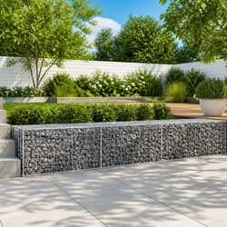 Gabion Basket with Cover 300x100x50 cm Garden Retaining Wall Outdoor Landscaping