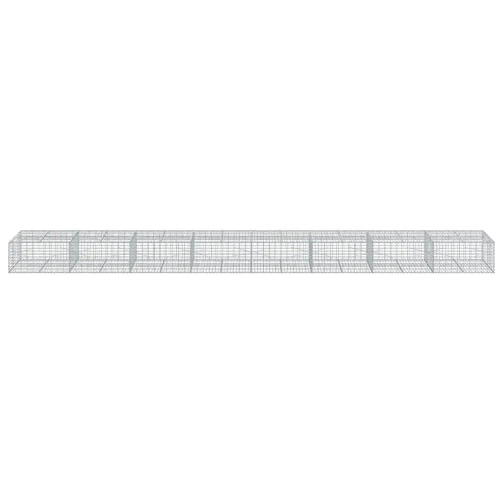 Gabion Basket Silver 800x100x50 cm Metal Wire Garden Retaining Wall with Cover