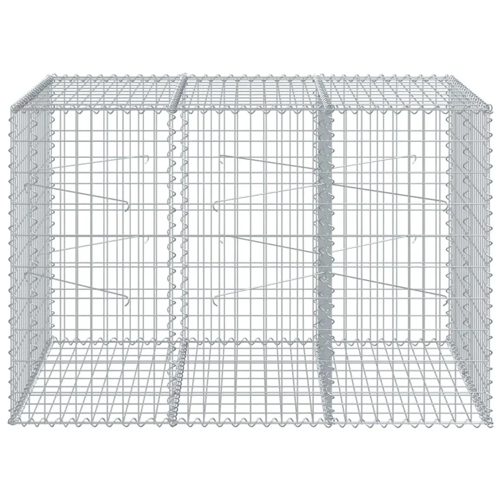 Gabion Basket Silver 150x100x100 cm Galvanised Iron Wire for Outdoor Garden Retaining Wall Decor