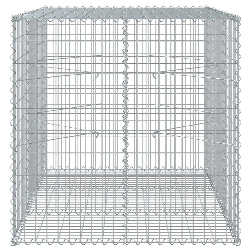 Gabion Basket Silver 150x100x100 cm Galvanised Iron Wire for Outdoor Garden Retaining Wall Decor