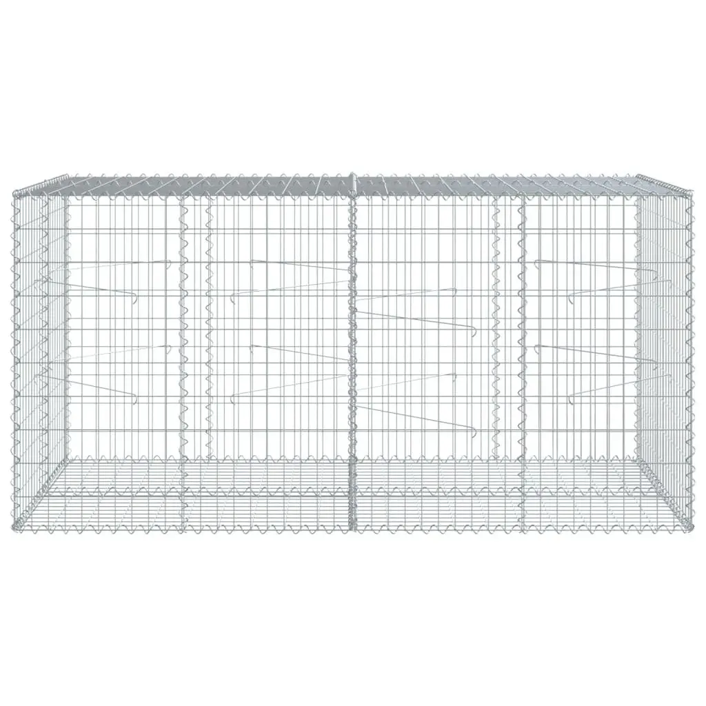 Gabion Basket Silver 200x100x100 cm Galvanised Iron Wire Durable Garden Cage
