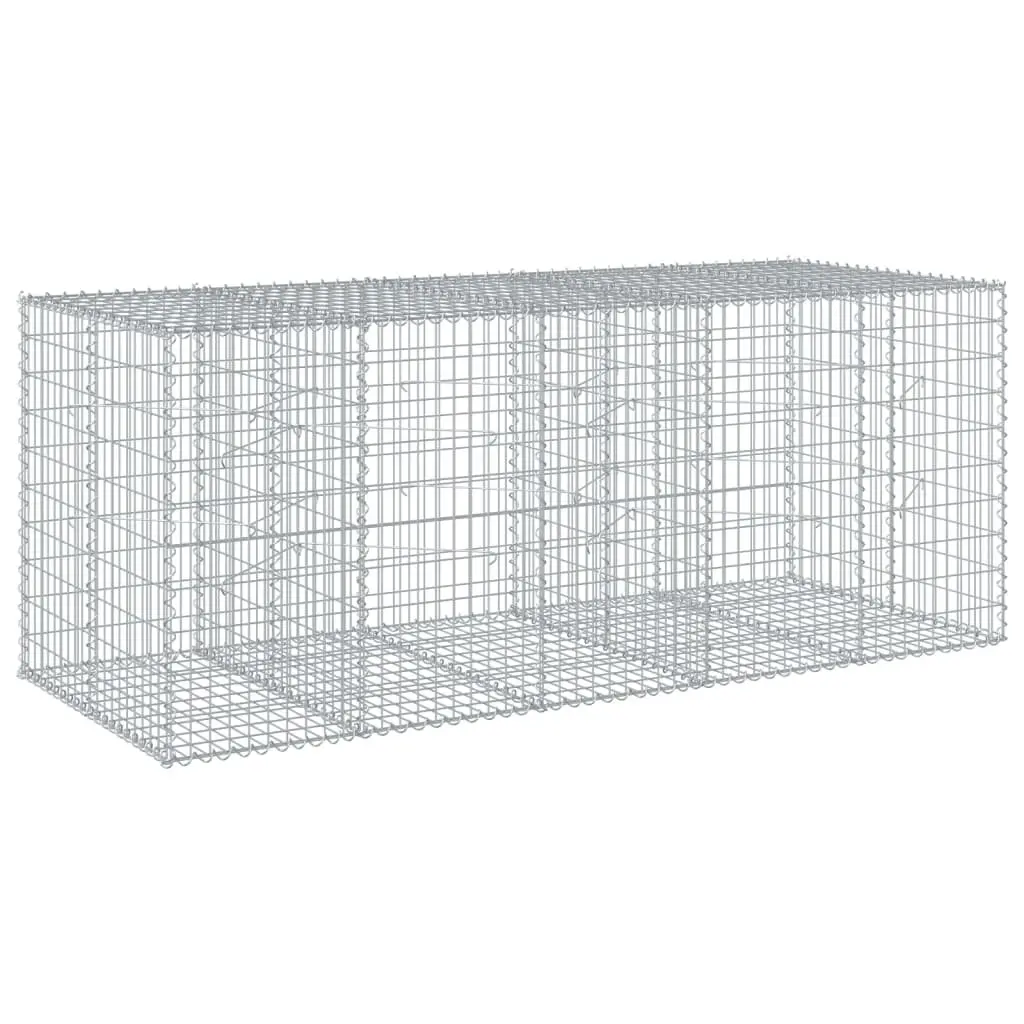 Gabion Basket Silver 250x100x100 cm Galvanised Iron Wire Durable Garden Retaining Structure