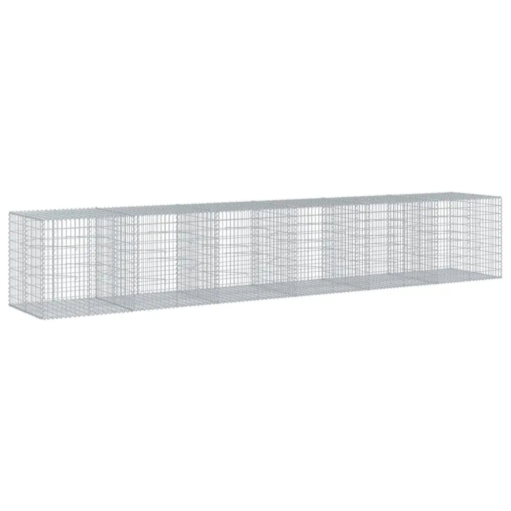Gabion Basket Silver 600x100x100 cm Durable Galvanised Iron Wire for Garden Retaining Wall