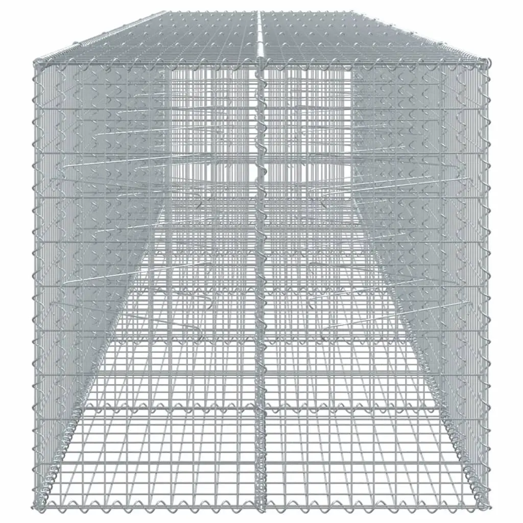 Gabion Basket Silver 600x100x100 cm Durable Galvanised Iron Wire for Garden Retaining Wall