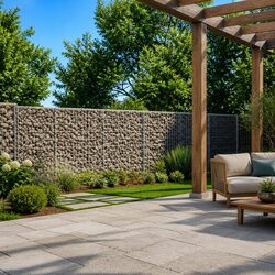 Gabion Basket with Cover 650x100x100 cm Wire Cage Outdoor Garden Landscaping