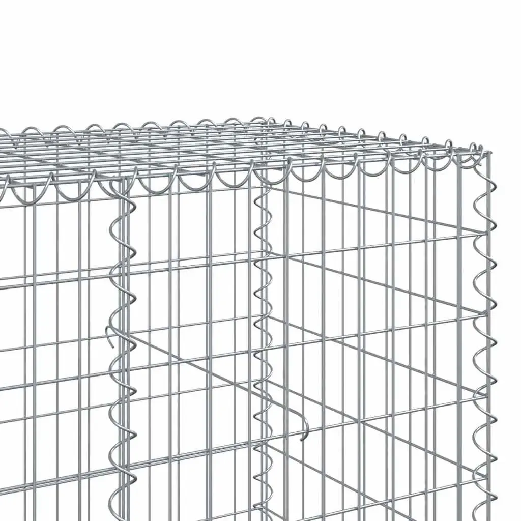 Gabion Basket Silver 650x100x100 cm Galvanised Iron Wire Outdoor Garden Landscaping with Cover