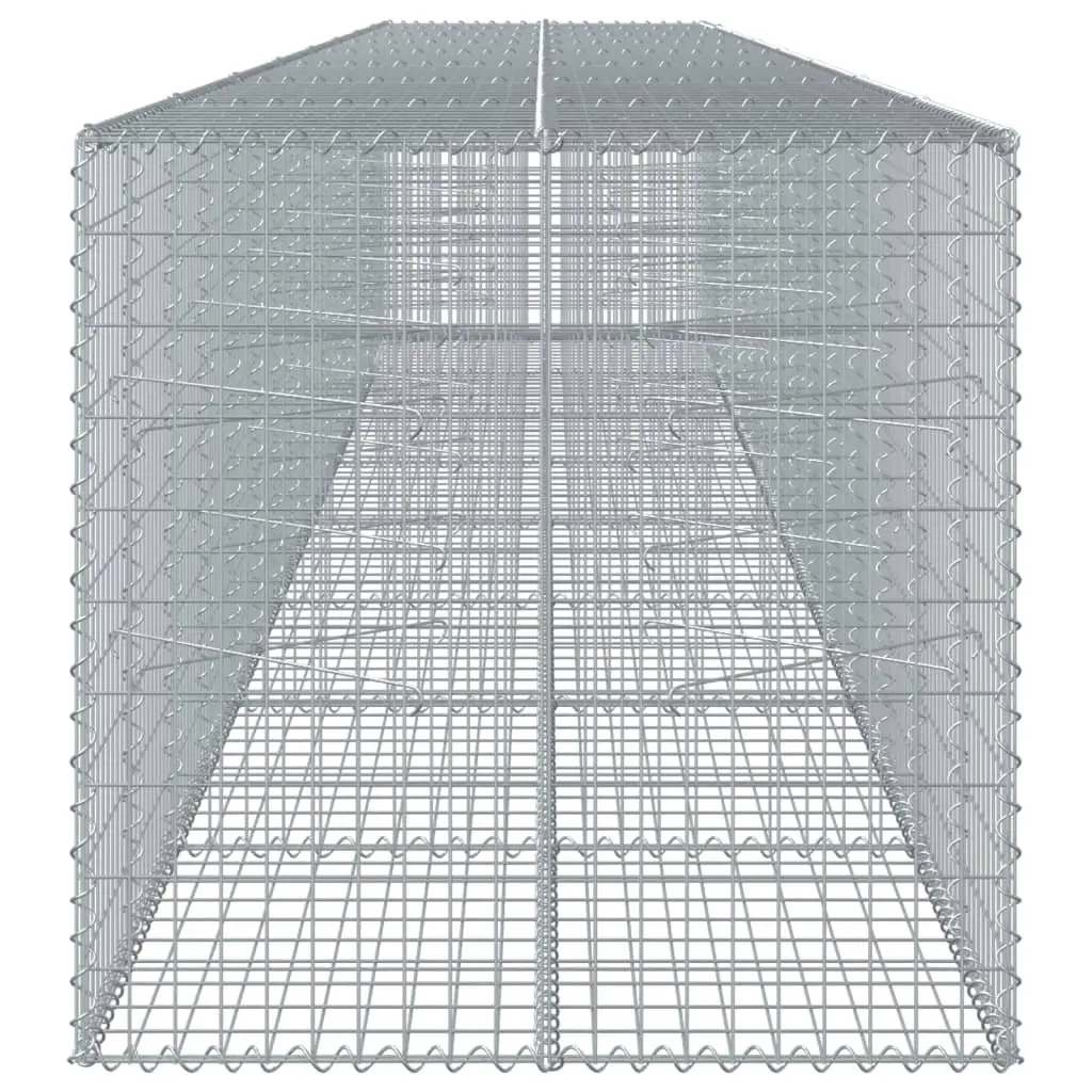 Gabion Basket Silver 800x100x100 cm Galvanised Iron Wire Cage with Cover