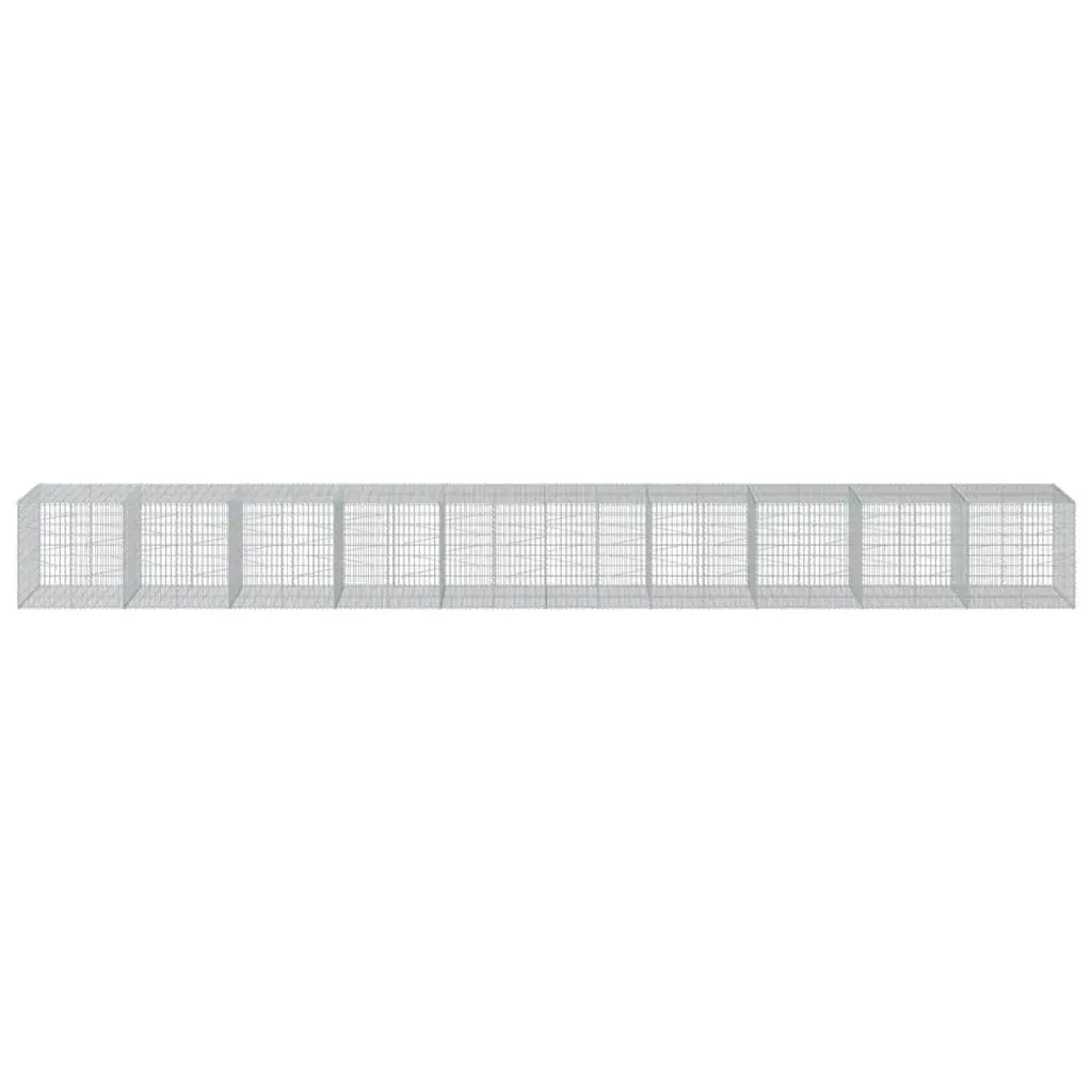 Gabion Basket Silver 1000x100x100 cm Galvanised Iron Wire Garden Retaining Structure