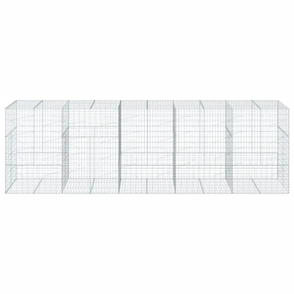 Gabion Basket Silver 500x100x150 cm Galvanised Iron Wire Durable Garden Retaining Wall