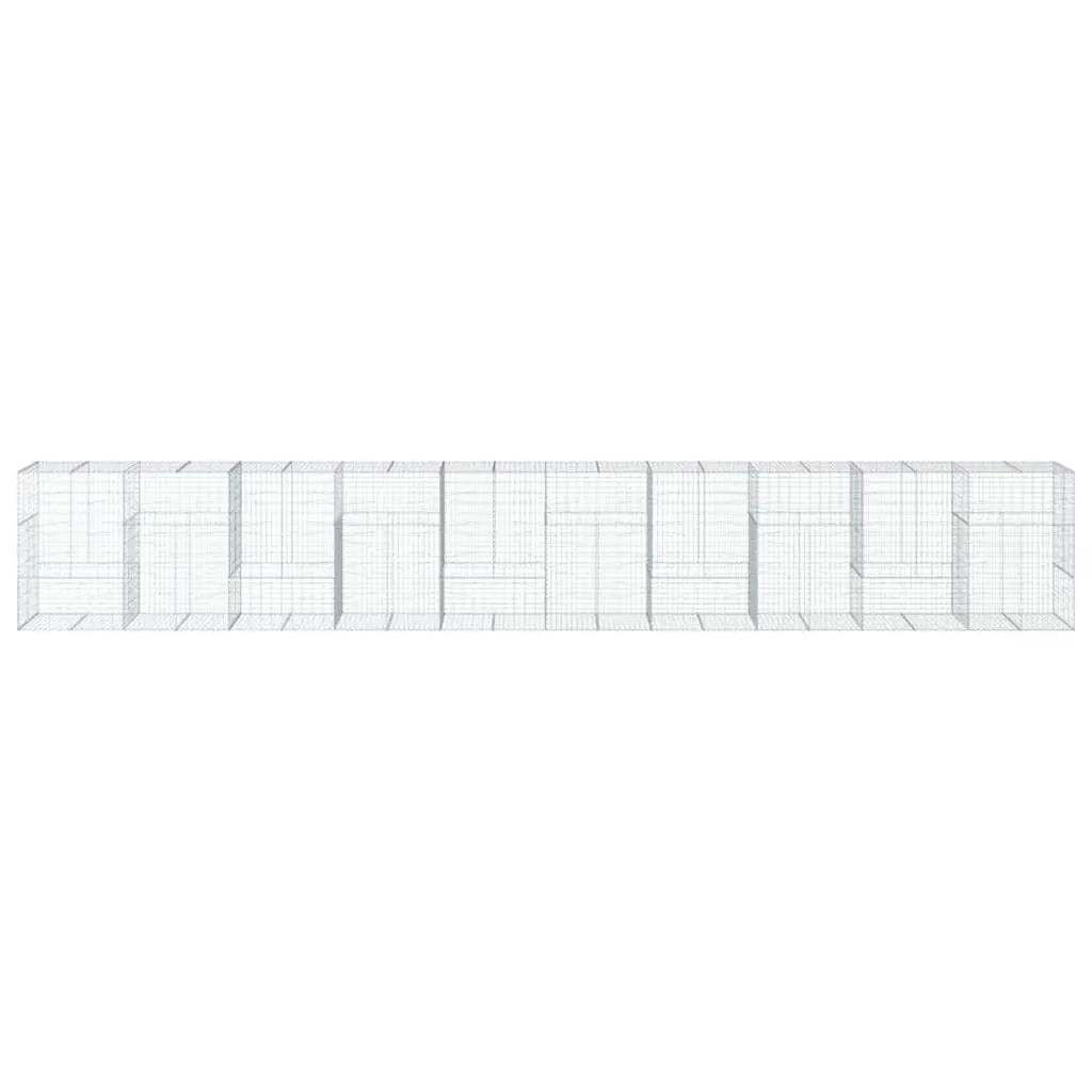 Gabion Basket Silver 1000x100x150 cm Galvanised Iron Wire for Garden Landscaping