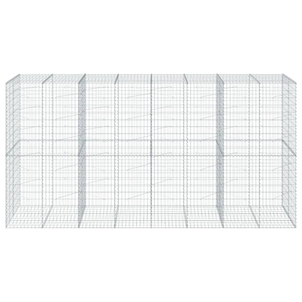 Gabion Basket Silver 400x100x200 cm Galvanised Iron Wire Tool-Free Assembly