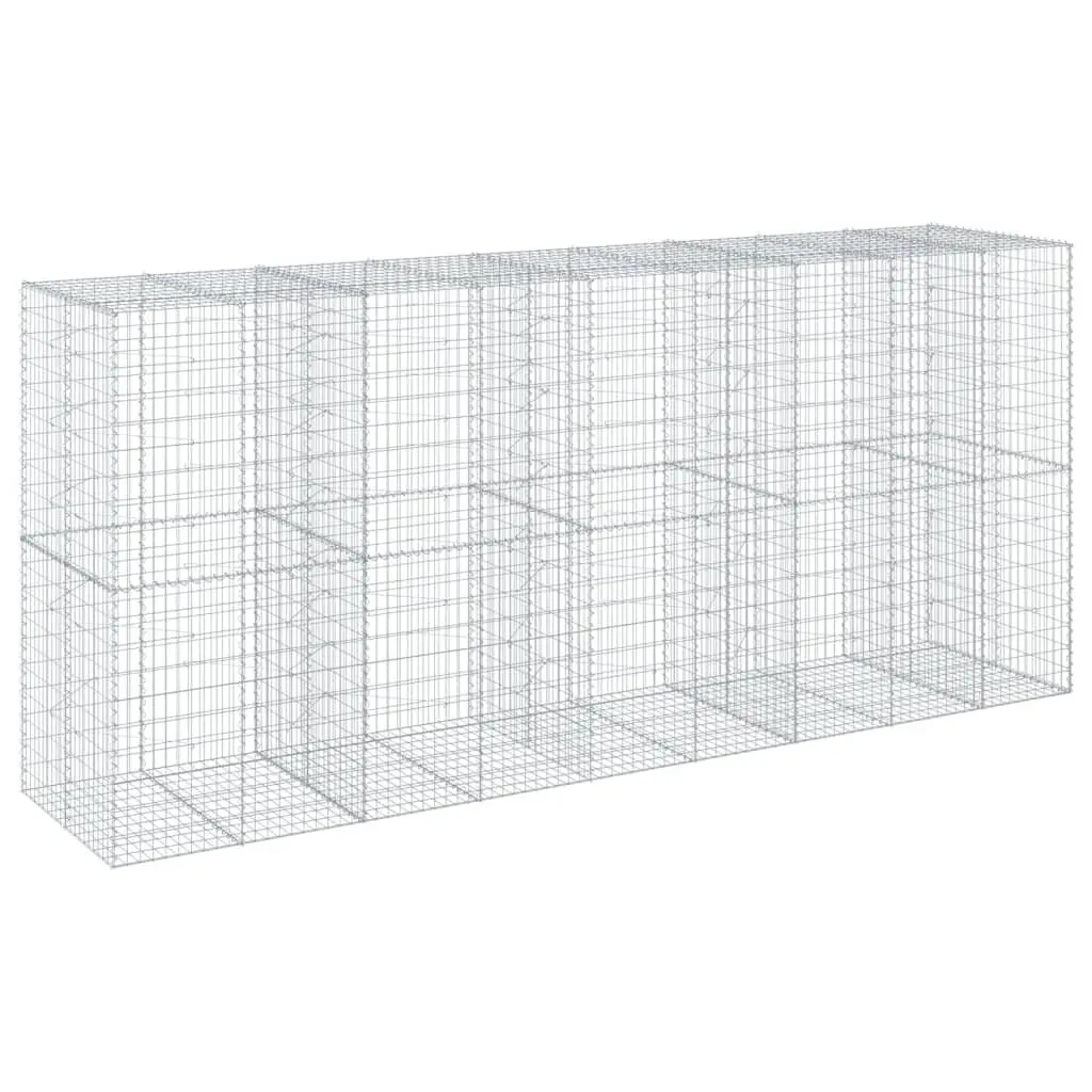 Gabion Basket Silver 450x100x200 cm Durable Galvanised Iron Wire for Garden Landscaping Retaining Wall