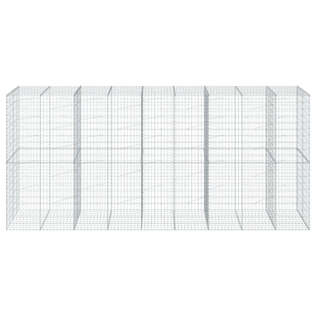 Gabion Basket Silver 450x100x200 cm Durable Galvanised Iron Wire for Garden Landscaping Retaining Wall