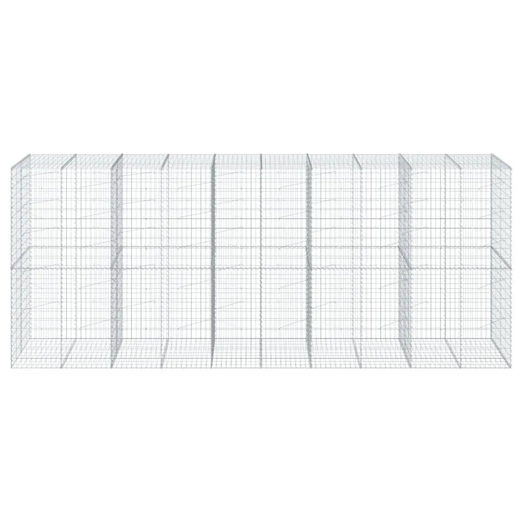 Gabion Basket Silver 500x100x200 cm Galvanised Iron Wire Tool-Free Assembly for Outdoor Landscaping Retaining Wall