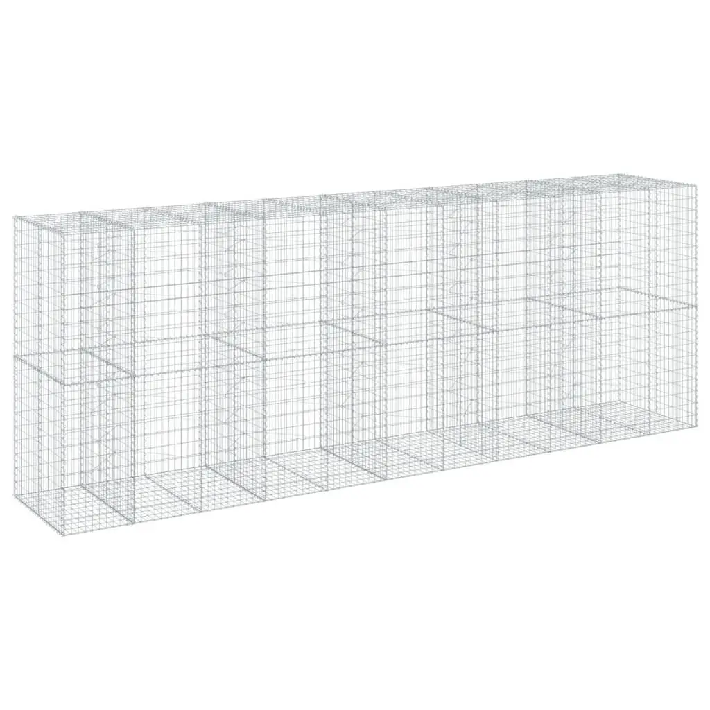Gabion Basket Silver 550x100x200 cm Galvanised Iron Wire Garden Retaining