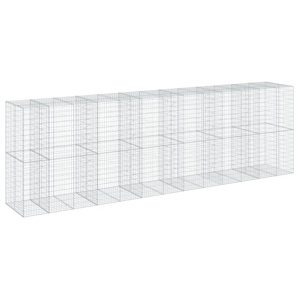 Gabion Basket Silver 650x100x200 cm Galvanised Iron Wire Outdoor Garden