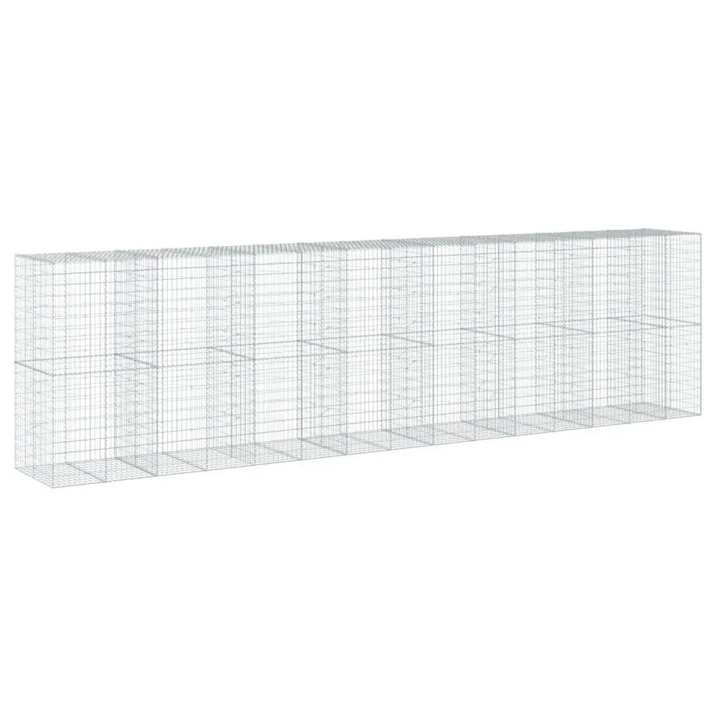 Gabion Basket Silver 750x100x200cm Galvanised Iron Wire Outdoor Garden Retaining Wall