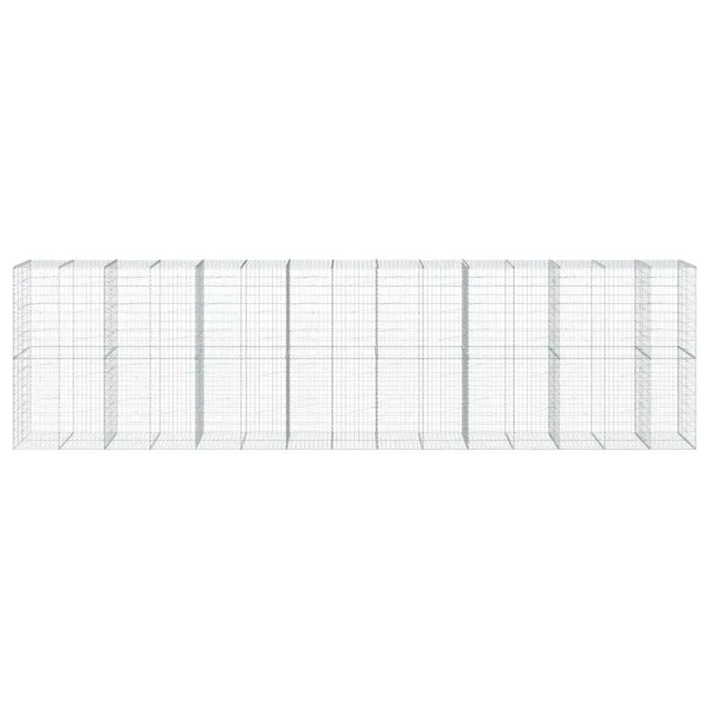 Gabion Basket Silver 750x100x200cm Galvanised Iron Wire Outdoor Garden Retaining Wall
