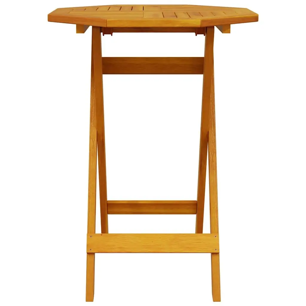 3 Piece Folding Bistro Set Solid Acacia Wood Outdoor Furniture Brown Garden