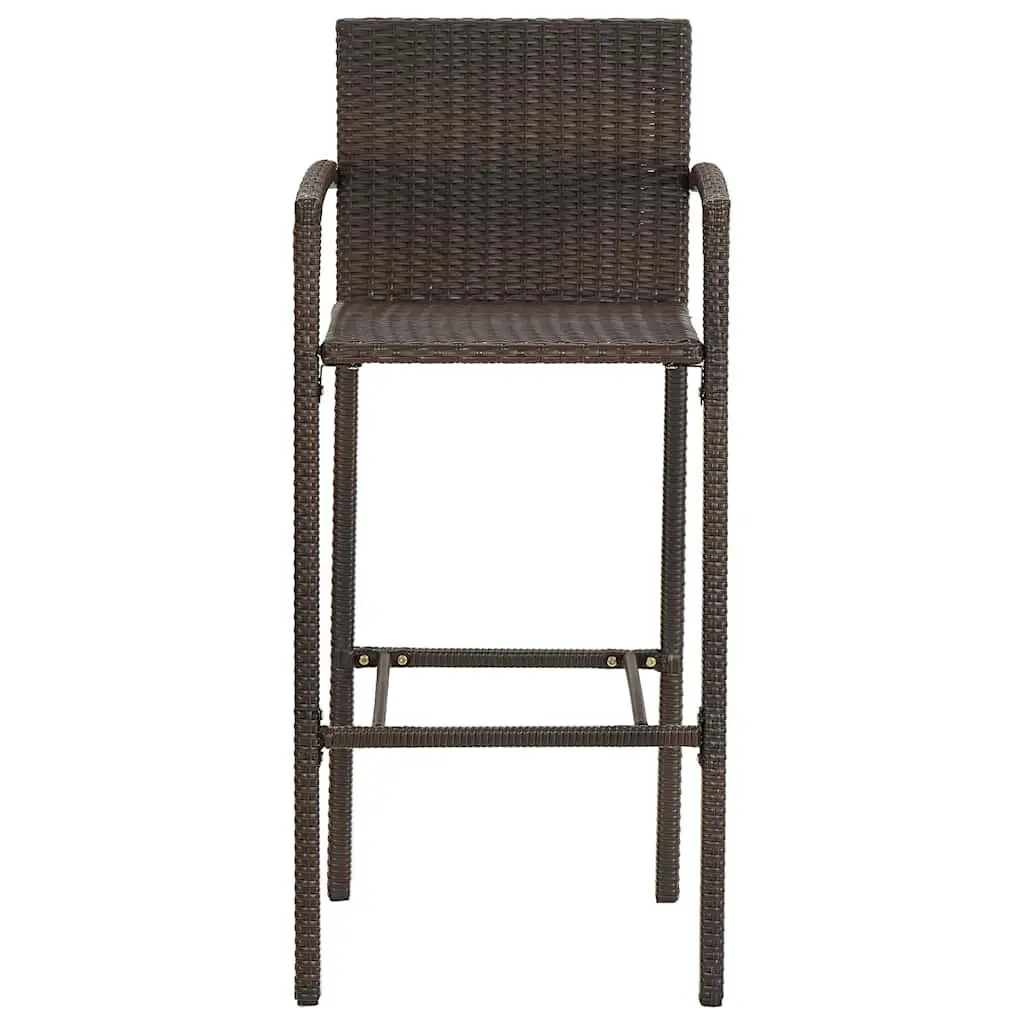 7 Piece Garden Bar Set Outdoor Bar Table and Stools Acacia Wood and Poly Rattan