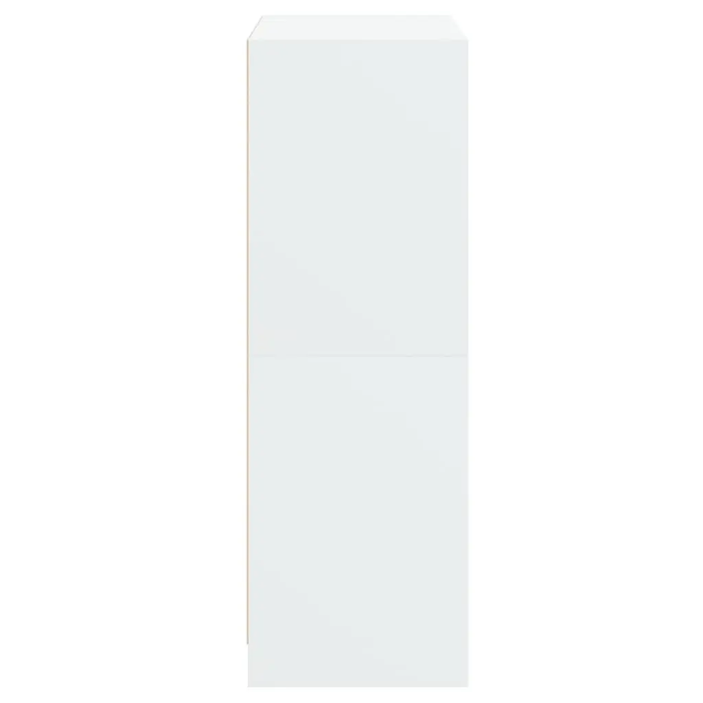Highboard Storage Cabinet White Engineered Wood Tall Buffet with Doors