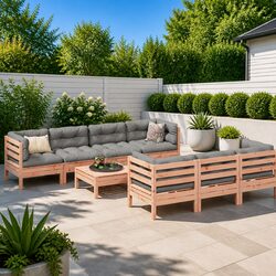 Concise 8 Piece Outdoor Sofa Set for Easy Arrangement