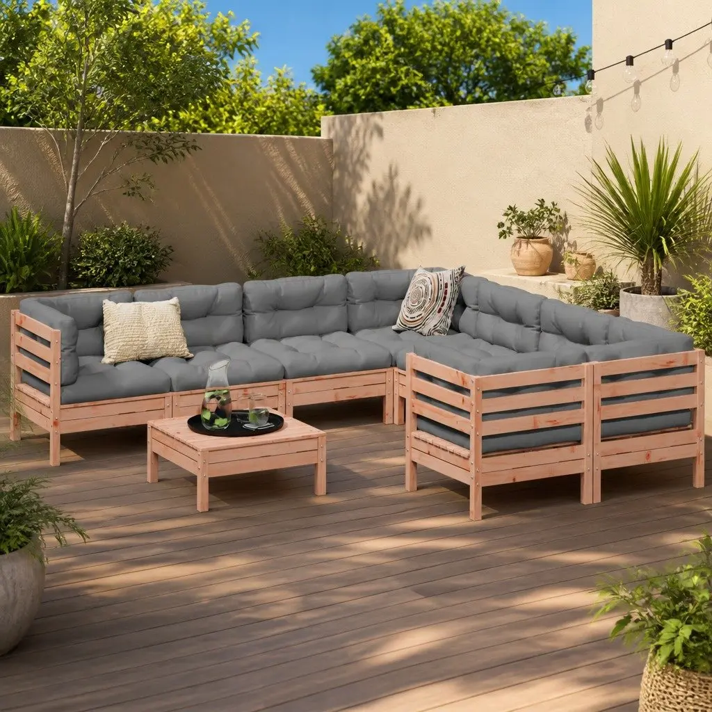 9 Piece Garden Sofa Set Outdoor Furniture Modular Patio Seating with Cushions