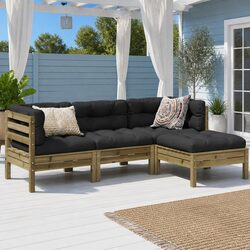 Compact 4 Piece Garden Sofa Set with Weather-Resistant Features