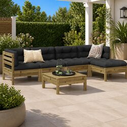 Compact and Stylish 6 Piece Outdoor Sofa Set