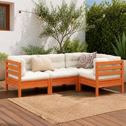 4 Piece Garden Sofa Set with Cushions