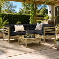 Concise 5 Piece Modular Garden Sofa Set