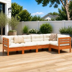 Compact 5 Piece Garden Sofa Set with Cushions