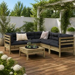 Compact 6 Piece Garden Sofa Set for Outdoor Comfort