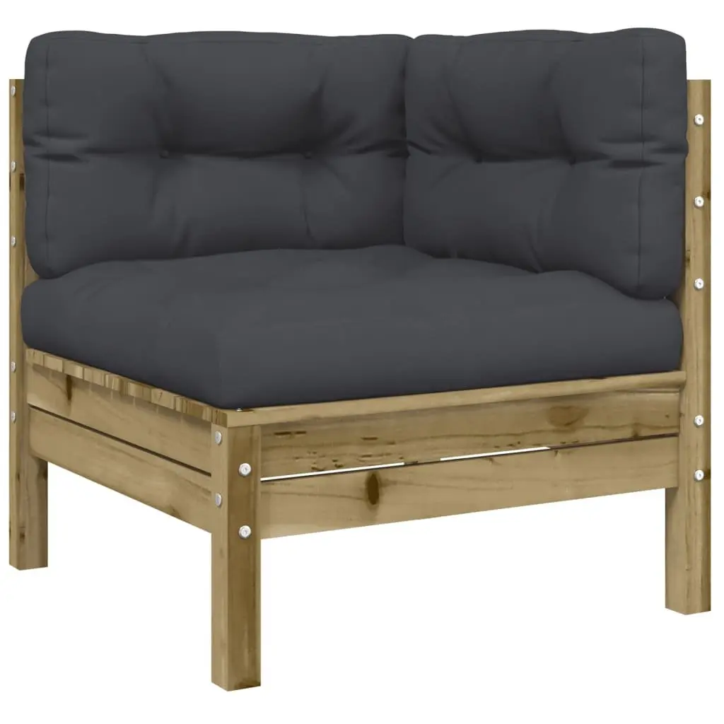 6 Piece Garden Sofa Set with Cushions Outdoor Patio Furniture Brown Impregnated