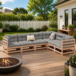 6 Piece Modular Garden Sofa Set for Outdoor Comfort