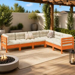 Versatile 6-Piece Garden Sofa Set with Padded Cushions
