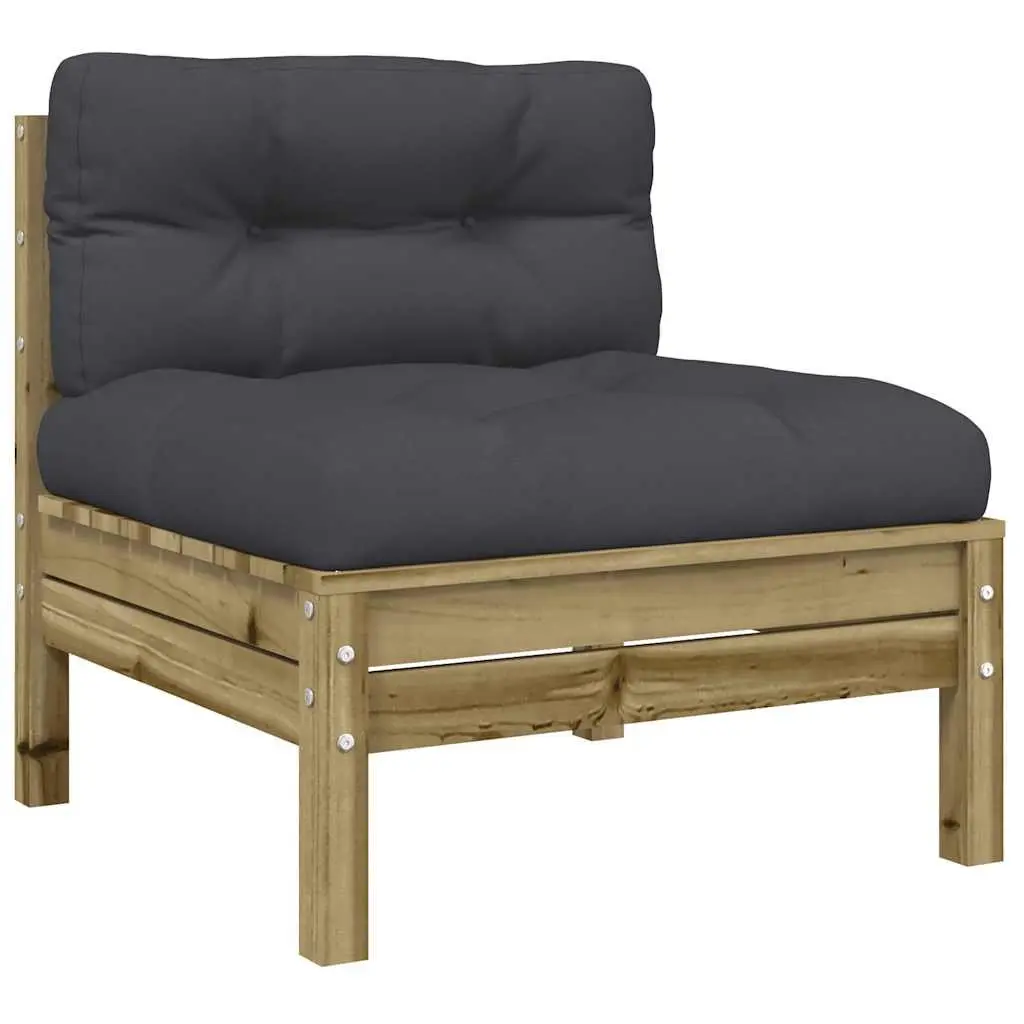 7 Piece Modular Garden Sofa Set Brown Outdoor Furniture with Cushions