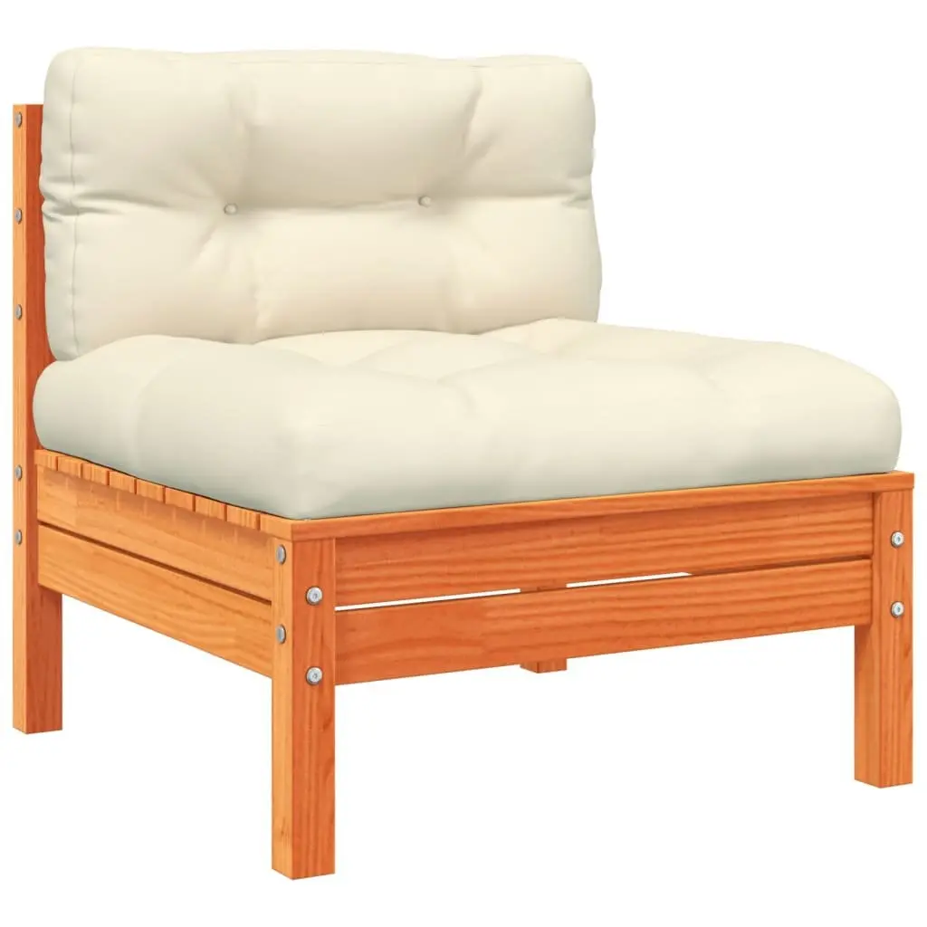 7 Piece Garden Sofa Set Outdoor Patio Furniture with Cushions Brown Wood
