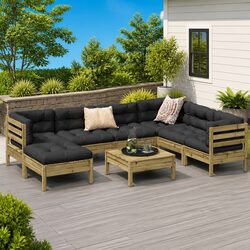 8 Piece Garden Sofa Set for Outdoor Enjoyment