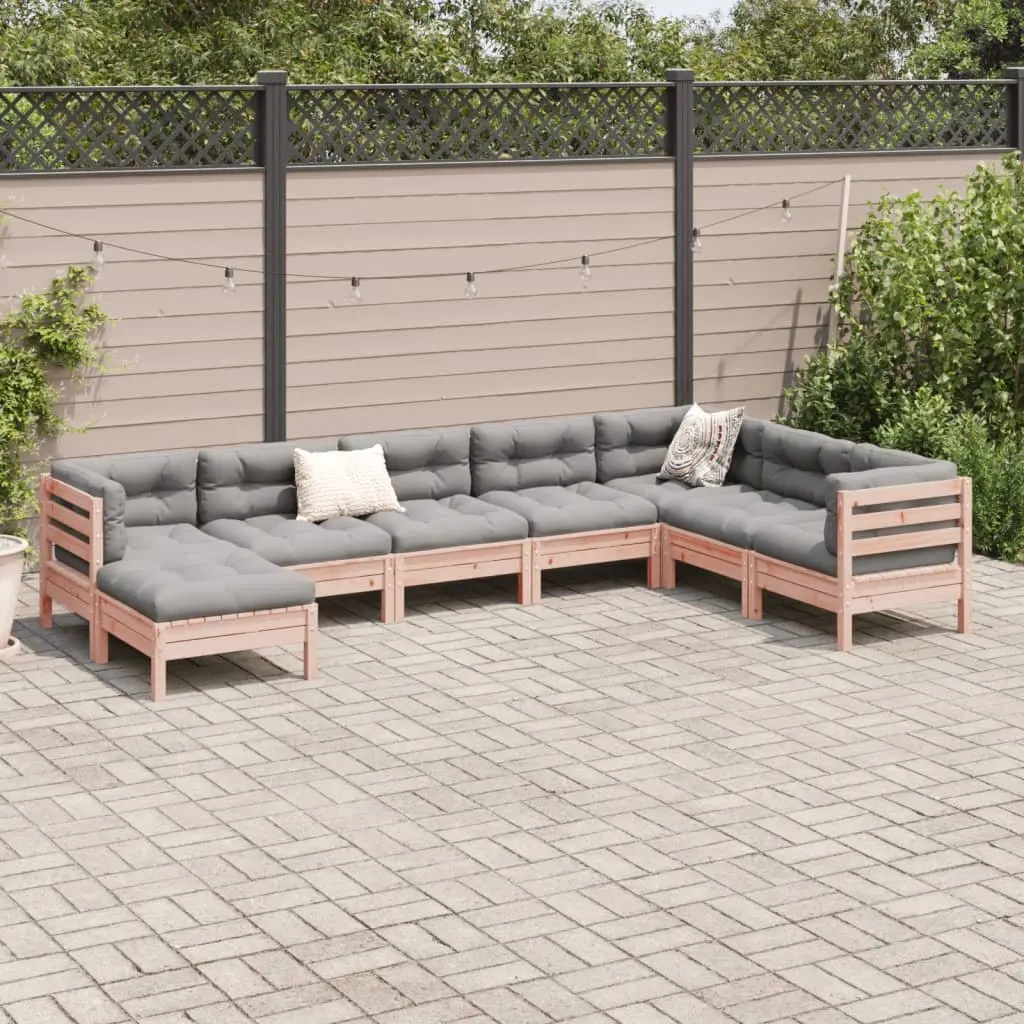 8 Piece Garden Sofa Set Outdoor Furniture Patio Seating Cushions Wood Brown