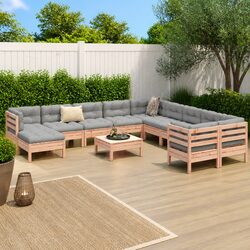 Compact 12 Piece Outdoor Garden Sofa Set with Cushions