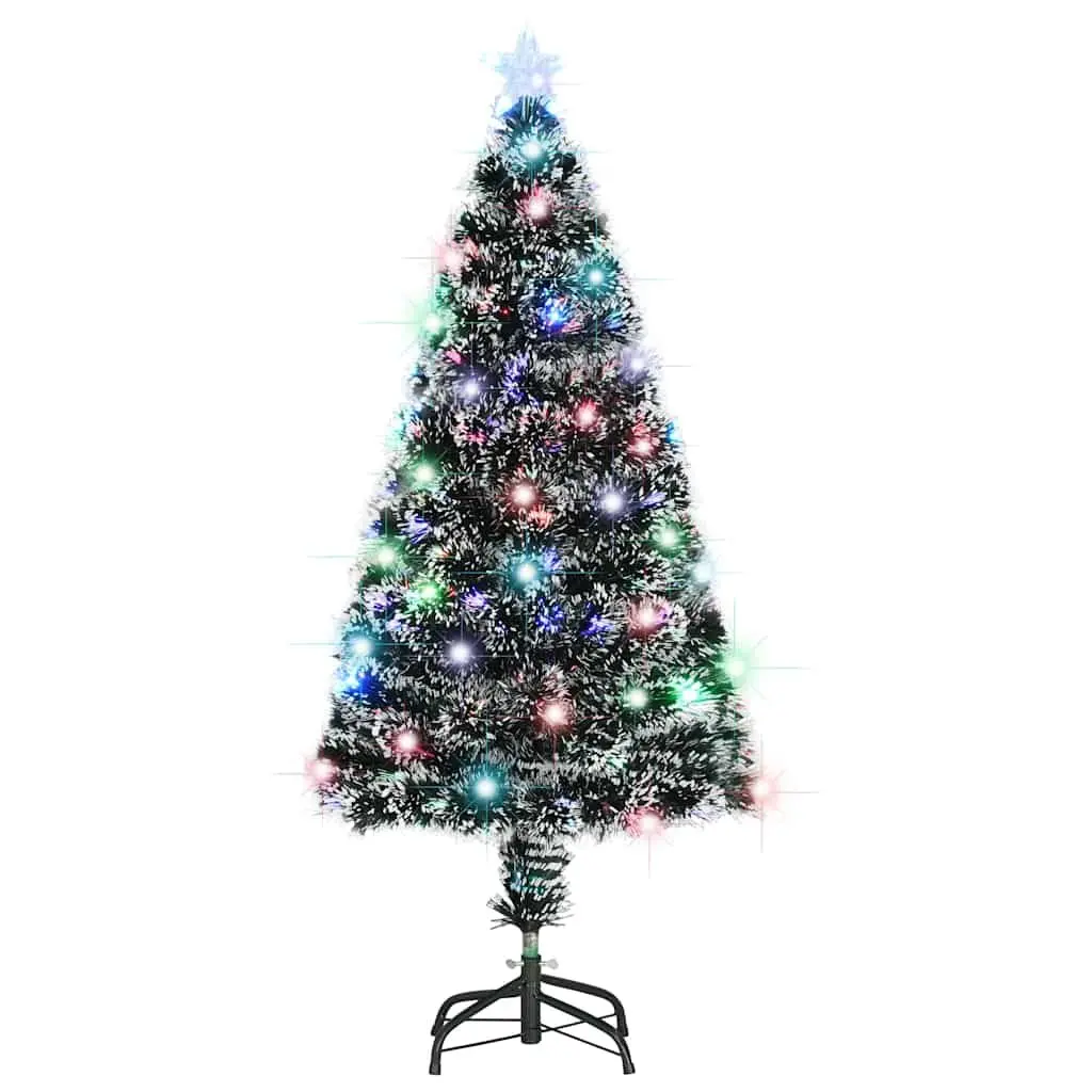 Pre-lit Artificial Christmas Tree Green 120cm Dual Lighting System Fibre Optic LED Lights