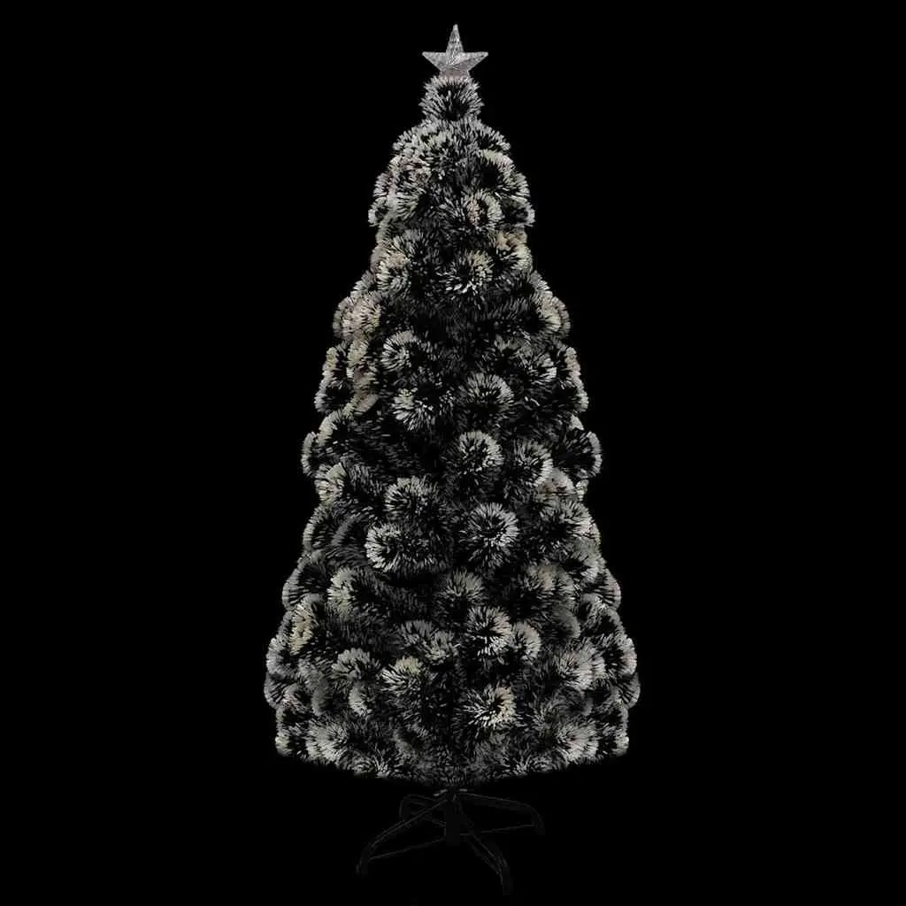 Artificial Christmas Tree Green 210cm Pre-lit Fibre Optic LED Lights White Branches