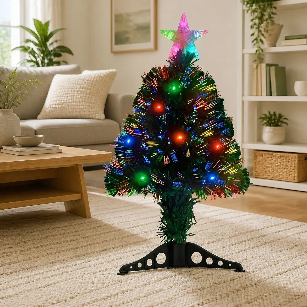 Pre-lit Christmas Tree Green 64cm Artificial with LED Star Top