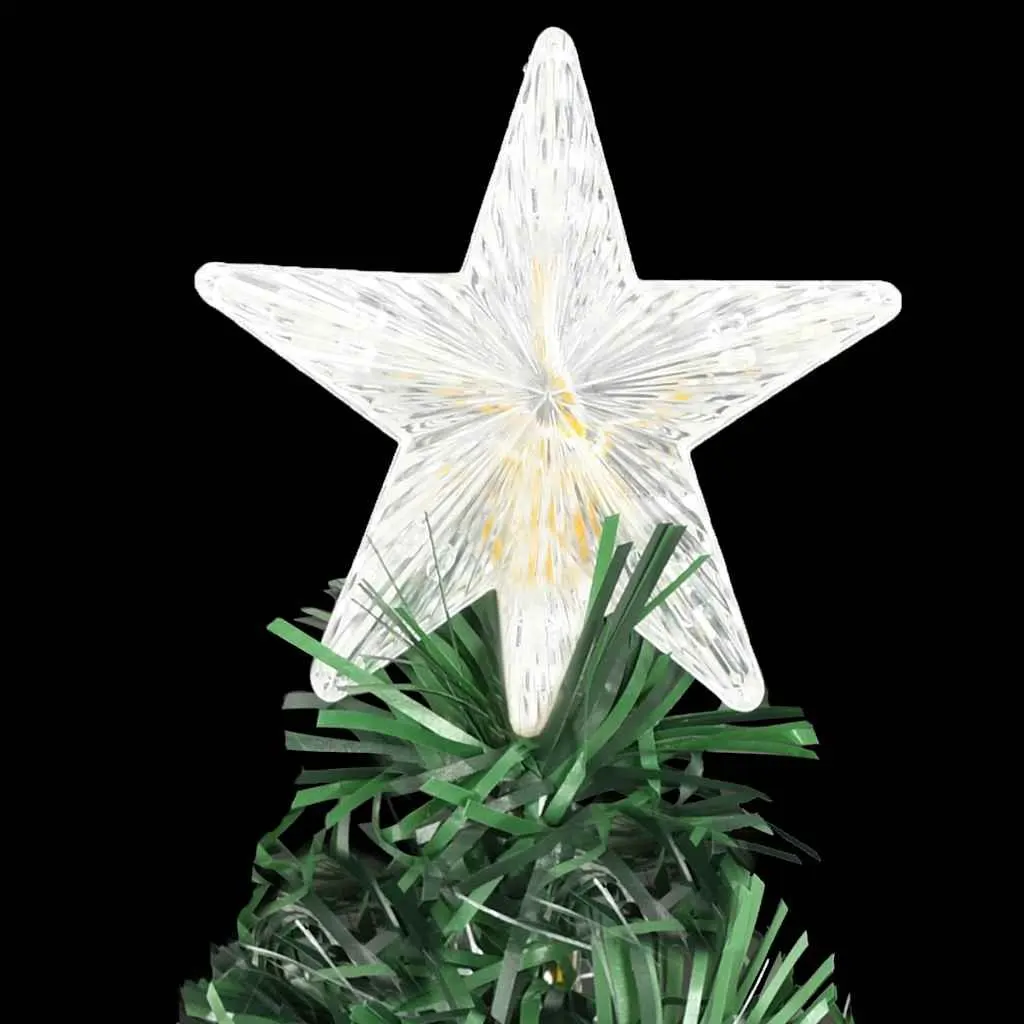 Pre-lit Artificial Christmas Tree Green 120cm Dual Lighting LED Fibre Optic with Star Light and Stand