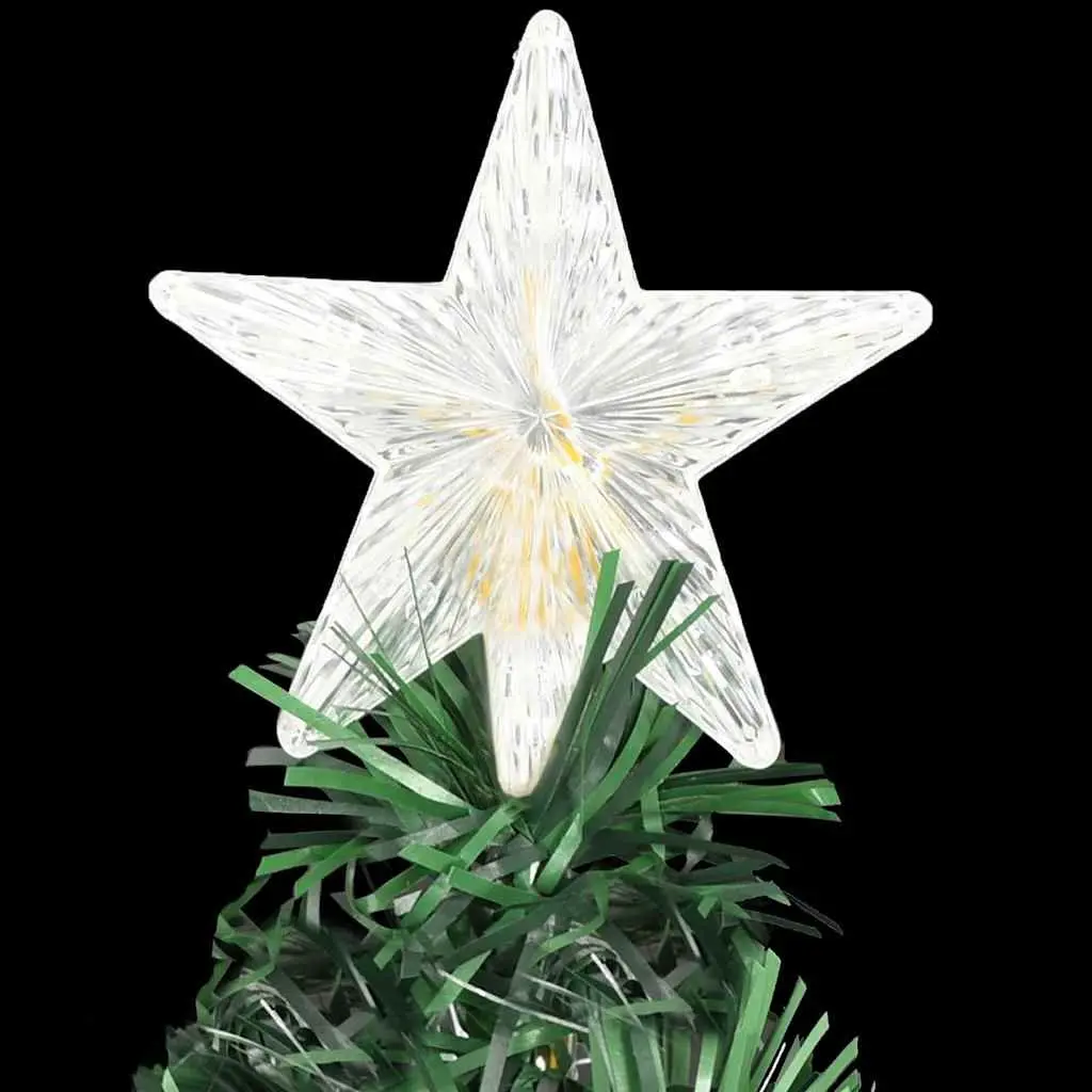 Artificial Christmas Tree Green 210 cm Pre-lit Dual Lighting LED Fibre Optic