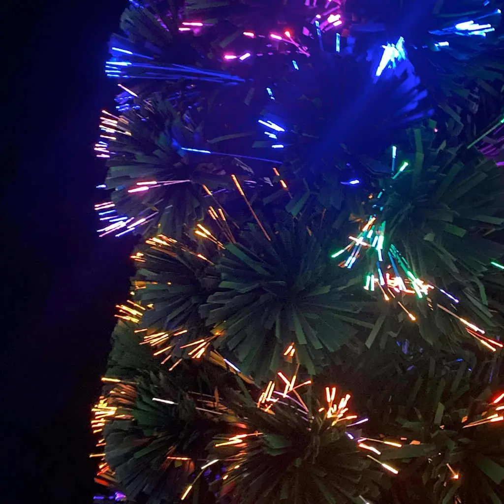 Artificial Christmas Tree Black 150cm Fibre Optic Lighting