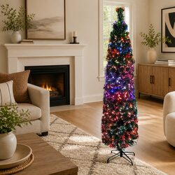 Compact 180cm Slim Christmas Tree with Vibrant Lights