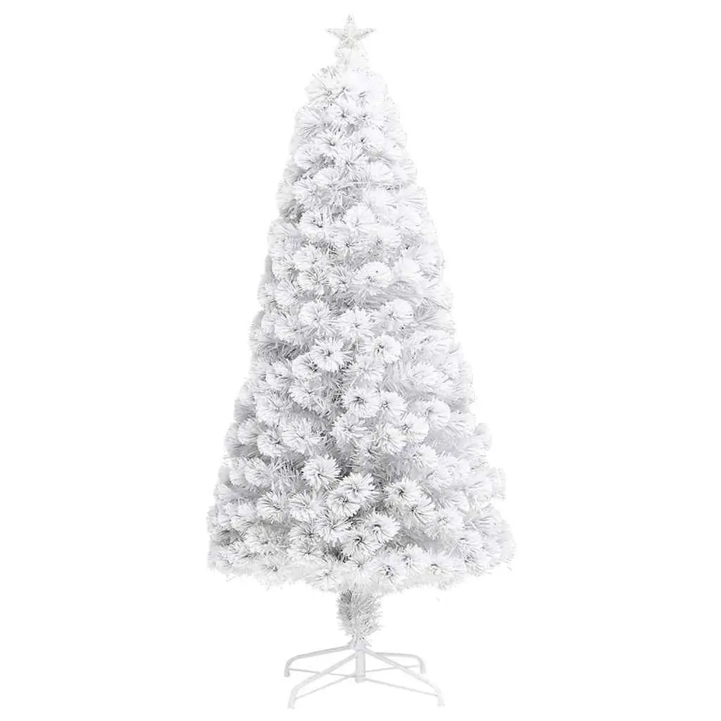 Artificial Christmas Tree White 120cm Pre-lit LED Fibre Optic Dual Lighting